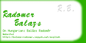 radomer balazs business card